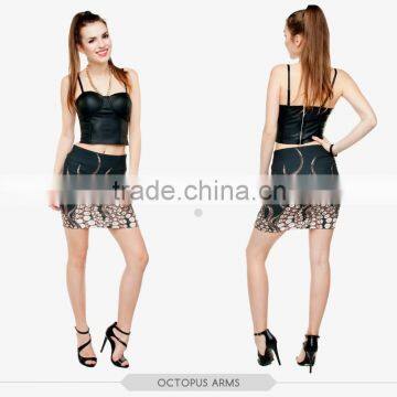 Vintage Flowers Dragon Red Sexy Girls Tight Mini Skirt High Quality 3d Digital Full Print Custom Hot Sale Tube Stretchy Skirt photo-3