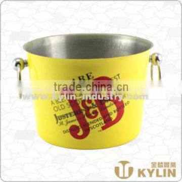 SS ice bucket with ring handle