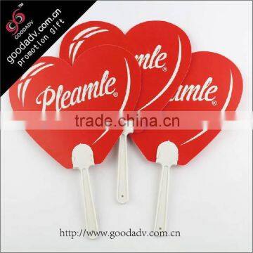 Heart shaped cooling deft design PP large assortment large hand fans