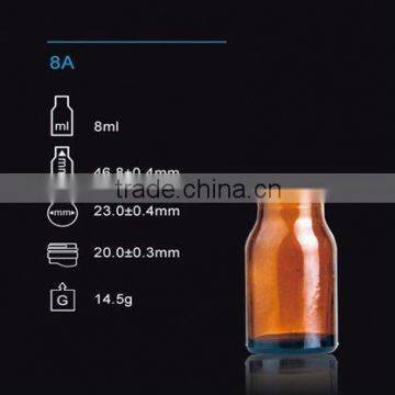 8 ml amber glass bottle