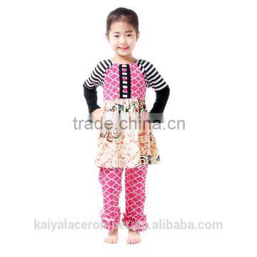 2016 Fashion New Child Clothes Floral Fall Persnickety Remake Boutique Outfit photo-2