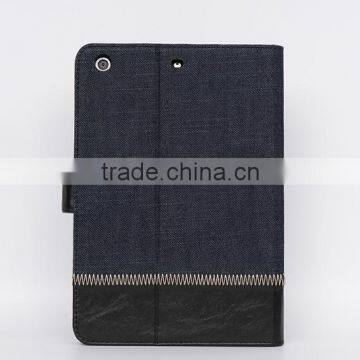 Unique Jean Denim Cloth Pocket Tablet Folio Case Stand for iPad mini4