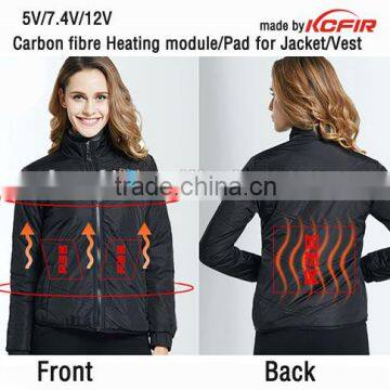 3.7V/5V/7.4V/12V carbon fibre heating module pad for heated jacket vest shoes