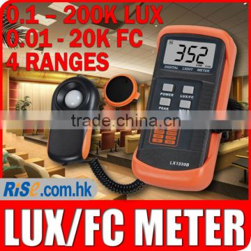 Digital Light Level Meter Illuminance Tester 200k LUX 20k FC Foot Candle Photo Lux Meter