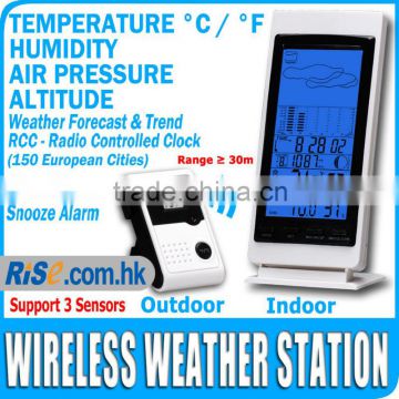 Wireless In/Outdoor Thermometer Humidity Barometer RCC DCF Weather Station