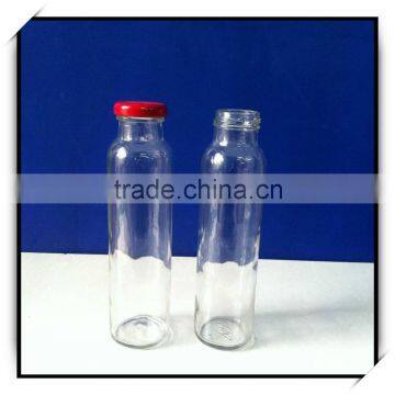 300ml 10oz cylinder glass juice bottles with 38mm tin lid