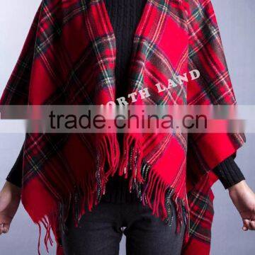 cashmere tartan poncho