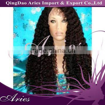 Factory Wholesale Price Brazilian Remy Kinky Curly Front Lace Wigs