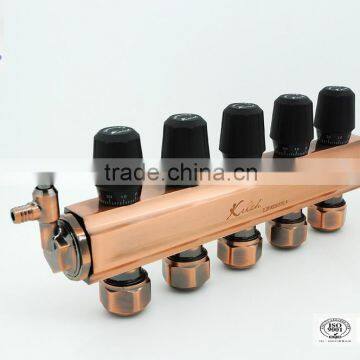 Copper Pipe Manifold for Floor Heating System With Ball Valve photo-6