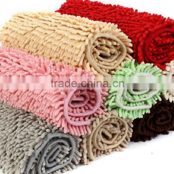 long pile Chenille carpet living room carpet and rug with anti slip base