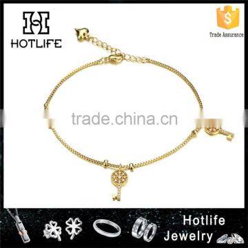 Top Sale Fashion Gold Key Bracelet Fancy Anklet Direct Sale