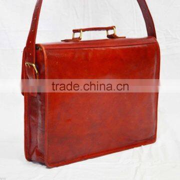 Real Goat Leather Vintage Messenger Shoulder Bag Men Briefcase Camera Bag Laptop Bag Cross Body Bag Vintage Bag