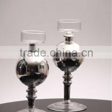 Silvering Glass Candle Holder