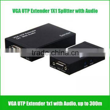 300m VGA Extender with audio VGA UTP extender 1x1 with Audio over cat5e/6 up to 300M with power supply