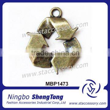 Hot Sale Fashion Newly Recycle Sign Shape Metal Pendant Charms