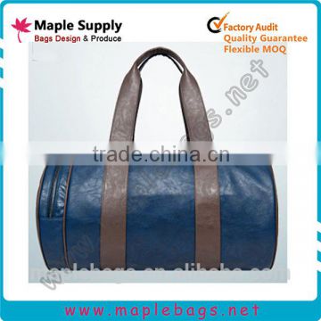 Sturdy Leather Cylinder Duffel Bag