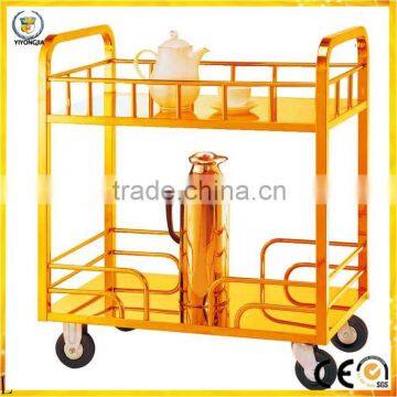 teagoo stainless steel Free Tea service liquor titanium trolley car for hotel restaurant tea Superior hotel