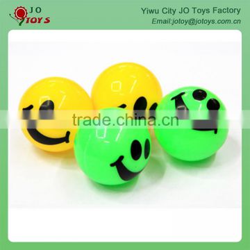 Yellow smily face plastic hollow ball empty capsule toy