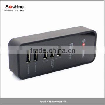 Soshine New 6A 5 Port USB Portable Travel Charger Rapid Charger for IPhone IPad Android Devices 5 Port Usb Charger photo-4
