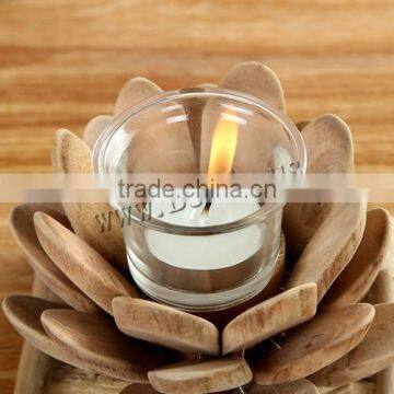 hobby decorative glass wooden candle holder for party wedding