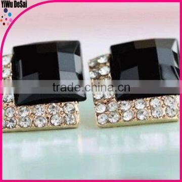 black earrings Black gem diamond earrings small earrings