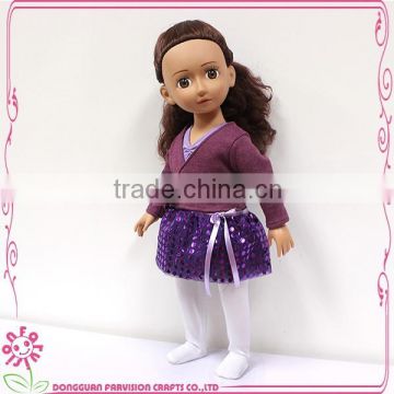 Custom design lovely gift toy little girl plastic 18 inch fashion doll