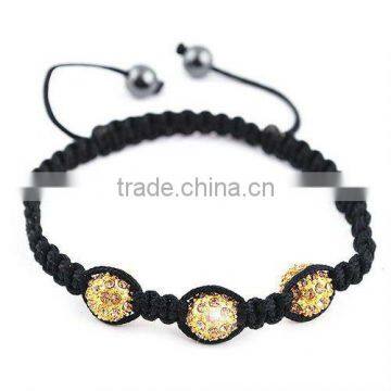 2012 hot sale gold color crystal beads shambala bracelet