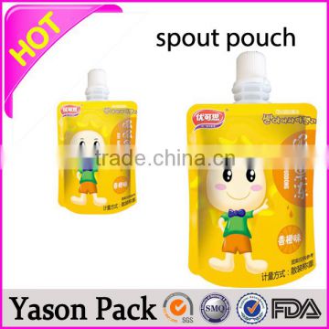 Yason juice drink spout pouch bag drink pouch with spout packaging clear drink stand up spout pouch