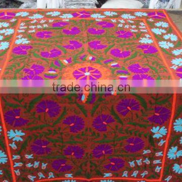 Cotton Suzani Designer Embroided Bed Cover Custom Design/ Drop Shipping