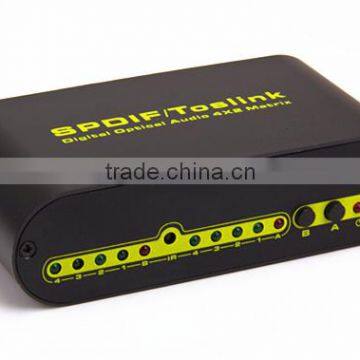 Wholesale SPDIF TOSLINK Digital Optical Audio True Matrix 4x2 Switcher/Splitter 4 In 2 Out