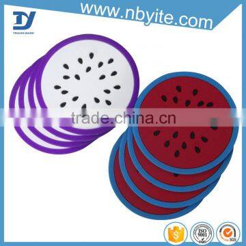 Factory wholesale high quality plastic silicone softtextile cup mat