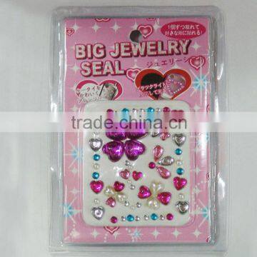 Crystal Rhinestone Sticker with Printing, Scrapbooking Rhinestones