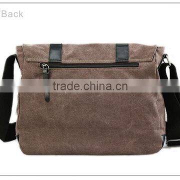 2015 Men's Vintage Canvas Leather School Military Shoulder Bag Messenger Travel Bag