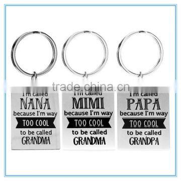 Too Cool Grandma/pa Stainless Steel Key Chain