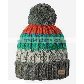 CUSTOM LOGO KNITTED POM POM WINTER BEANIE HAT