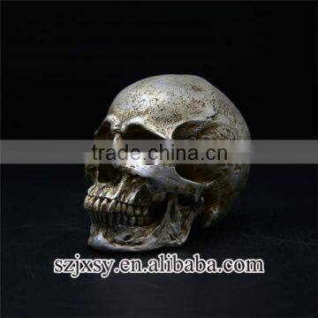 decorative 9 cm resin silver human skull