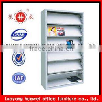Modern new design vertical KD 6-tier steel grey used newspaper racks cabinet for shcool library