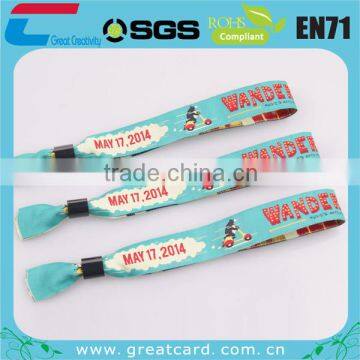 Custom Different Design Woven Logo Weave Wristbands for Events photo-4