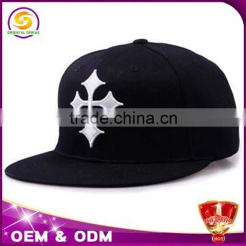 plain black snapback cap with embroidery logo