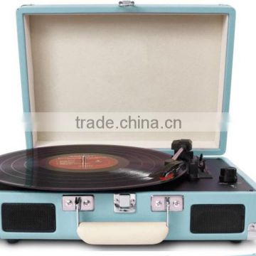 2016 Bluetooth phonograph suitcase turntable with classic vintage design record player & antique gramophone for sale