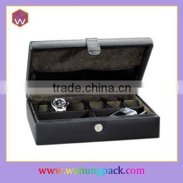Black Rectangular Watch box, Watch And Cellphone Box (WH-0507)