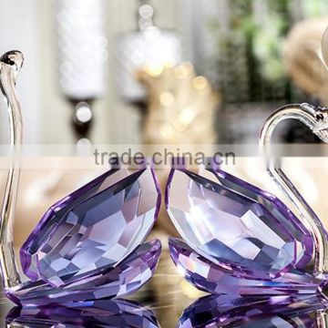 customized latest culourful wedding table decorations crystal swan