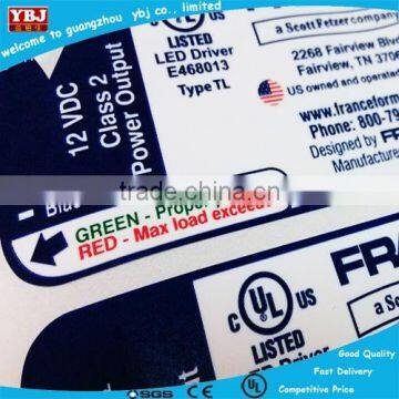 Temperature resistant electronic epuipment labels and waterproof sticker