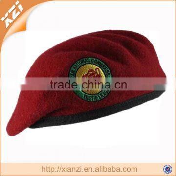 Customize Wine red 100% Australian wool soldier beret