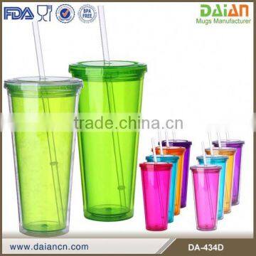 Double wall transparent paper insertable tumblers