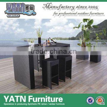 Outdoor rattan furniture bar setting stools and bar table