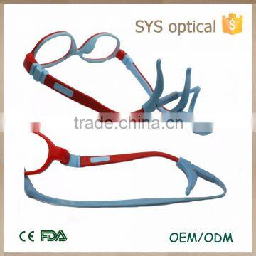 Newest Design Double Color With Safety Rope Children Optical Frame ,lively Color Replaceable Temple Baby Optical Frame Quality Choice photo-4