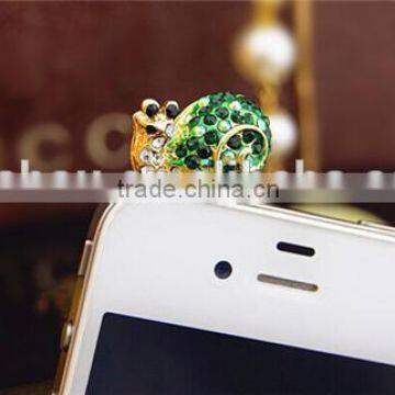 Popular Cheapest rhinestone dust plug in earphone jack