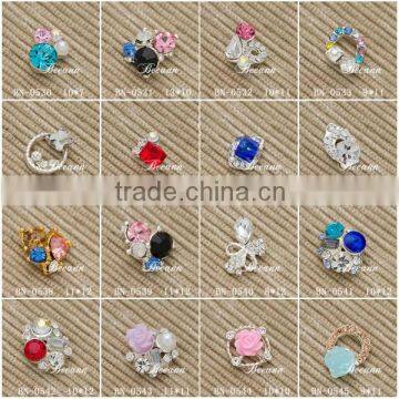 3D Nail Art Rhinestone Decorations White & Pink Colors Crown Bowknot & Love Pattern