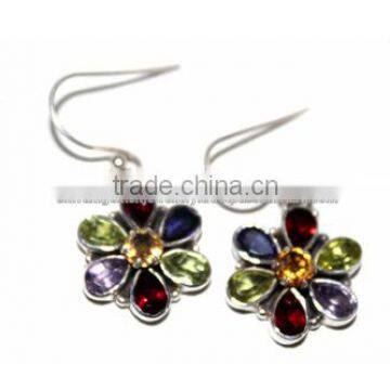 Mixed Stone Sterling Silver Jewelry Earrings